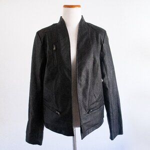 Harve Benard Faux Vegan Leather Jacket Black Size Medium NWOT